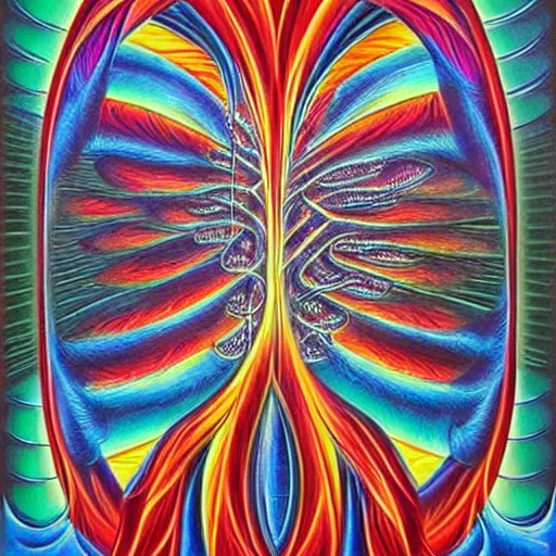 Image similar to door into another dimension, by Alex Grey