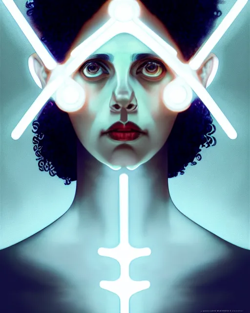 Image similar to symmetry portrait of poly styrene, xray, punk, glowing lights intricate, elegant, highly detailed, digital painting, artstation, concept art, smooth, sharp focus, illustration, art by artgerm and greg rutkowski and fra angelico and alphonse mucha