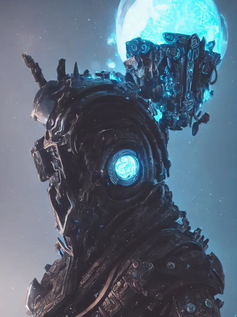 Image similar to cyberpunk lich king by gleb alexandrov and beeple, octane render, trending on artstation