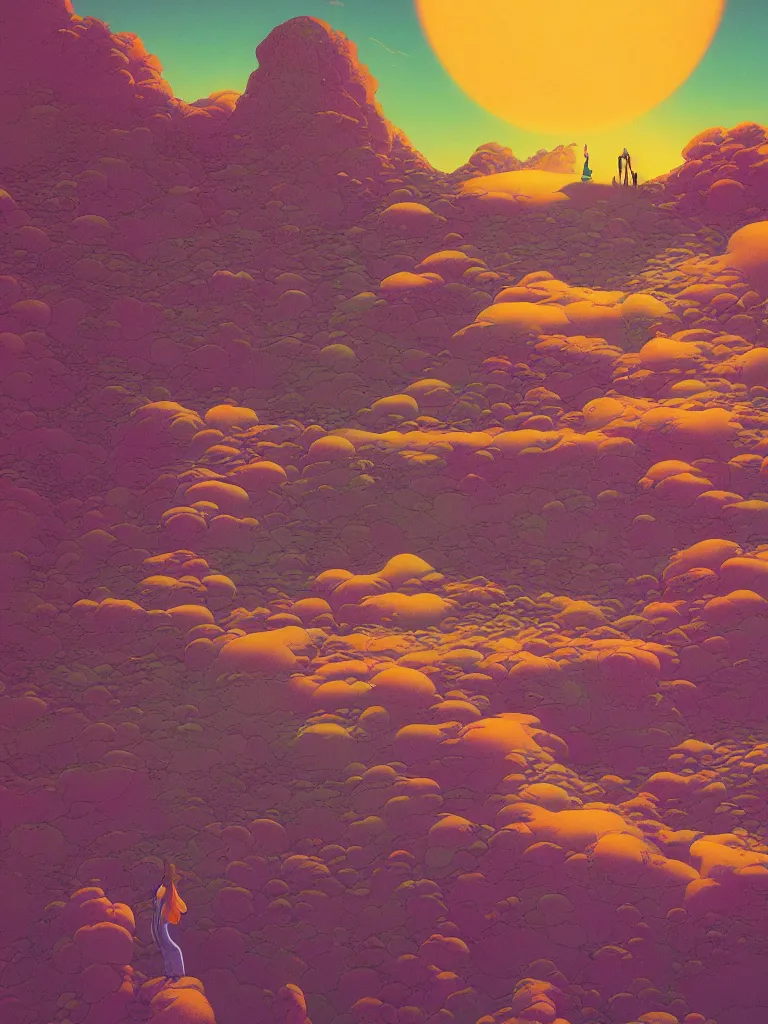 Prompt: a scifi LSD acid vision quest, dreaming psychedelic hallucinations, by kawase hasui, moebius, Edward Hopper and James Gilleard, Zdzislaw Beksinski, Steven Outram colorful flat surreal design, hd, 8k, artstation
