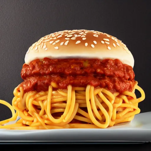 Image similar to mcdonalds spaghetti burger