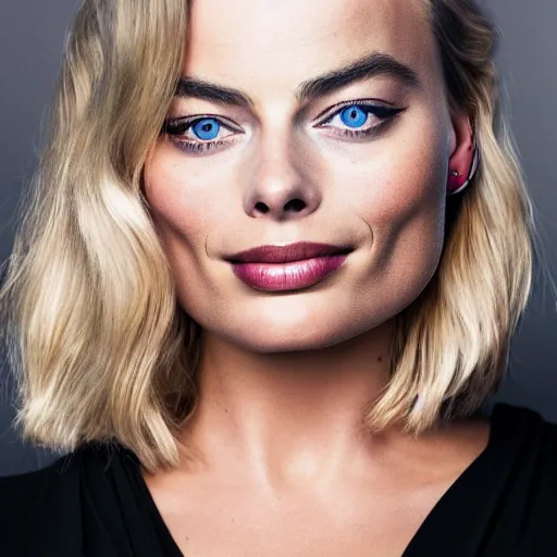 Image similar to margot robbie portrait, 8k resolution, hyper-detailed, beautiful eyes