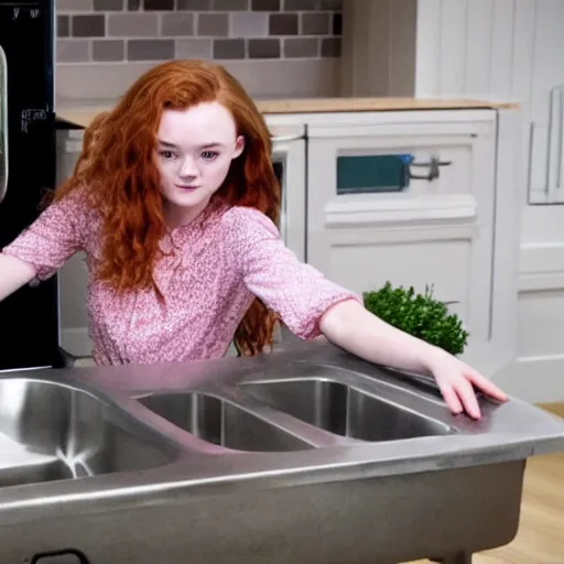 Image similar to photo of a kitchen sink with sadie sink inside it