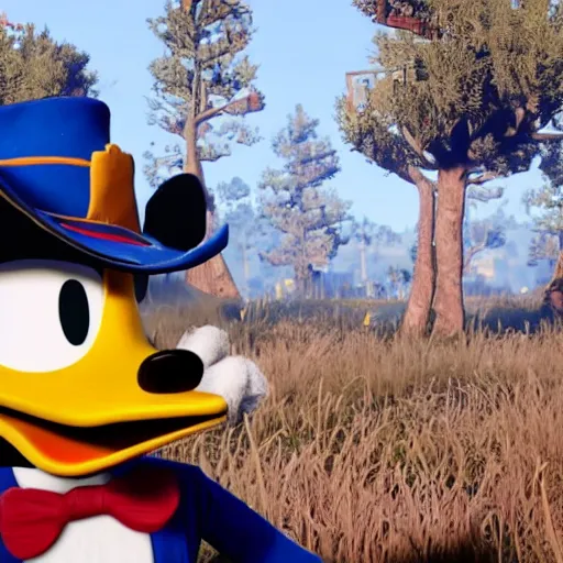 Prompt: donald duck in red dead redemption 2