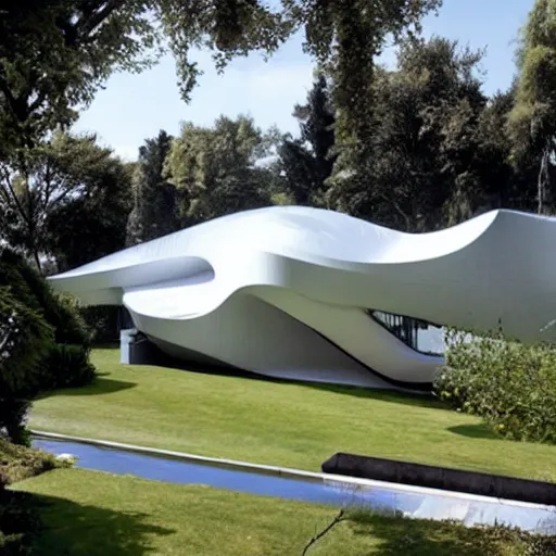 Image similar to house designed by zaha hadid