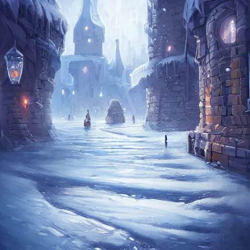 Prompt: a city in the ice by andreas rocha