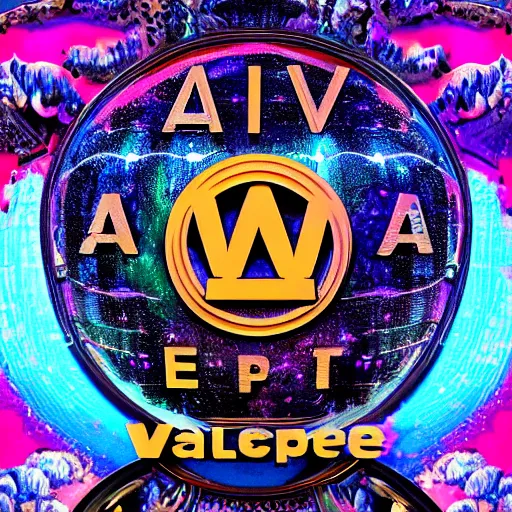 Image similar to a and w vaporwave logo, digital art, cosmic, 3 d high definition, trending on art station, photorealistic, high resolution, 8 k, octane, hyper detailed, insane details, intricate, elite, ornate, elegant trend, highly detailed and intricate, sharp focus, photography, unreal engine