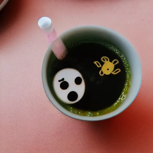 Image similar to boba tea with soot sprites