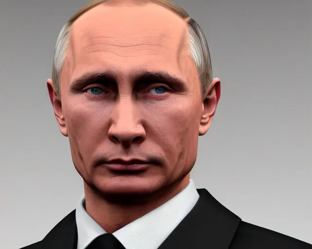 Image similar to vladimir putin wearing a world war two german nazi uniform, highly detailed, rtx, unreal engine 5, 8 k, symmetrical face, good quality, fool body view,