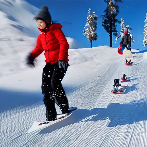 Prompt: Pogg and Yuurei sledding in Canada, 4k, sharp focus, greg rutkowski