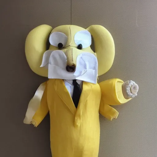 Image similar to banana dressed up for a day at the office