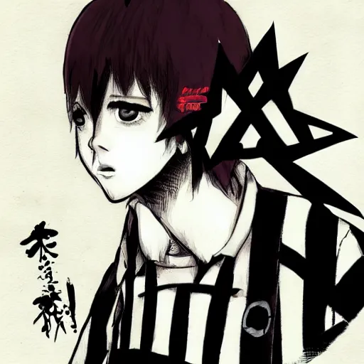 Image similar to a boy, punk outfit, cap, Junji hito, anime art, elegant, smooth, hd