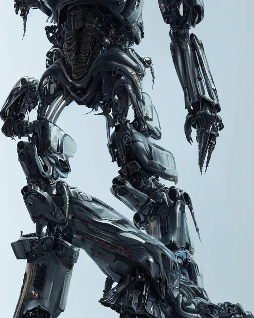 Prompt: Ellen Ripley as a Mecha, hyperdetailed, full body, LED effects, professional paint job, distressed paint, dynamic low angle shot, photoreal, caustics, octane render, redshift render, Vray render, all in focus, unreal engine, post processing, ultra detailed, trending on artstation