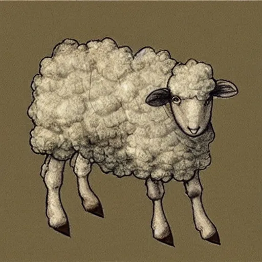 Prompt: Leonardo da Vinci sheep