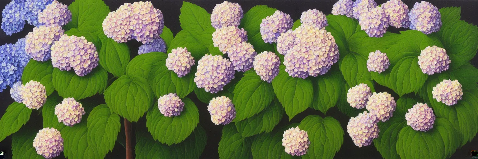 Image similar to hydrangea painting magritte