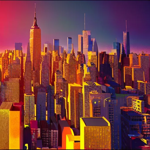Prompt: new york city made of plastic toys, amazing details, atmospheric, 4 k, aesthetic octane render, warm hue's