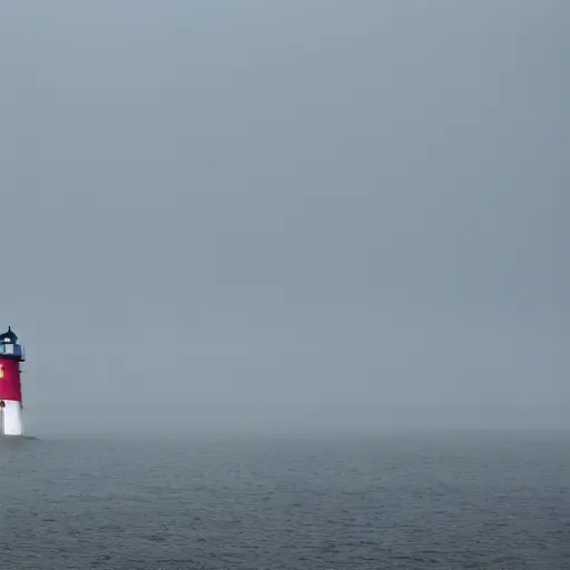 Image similar to sailors spotting a lighthouse in thick fog