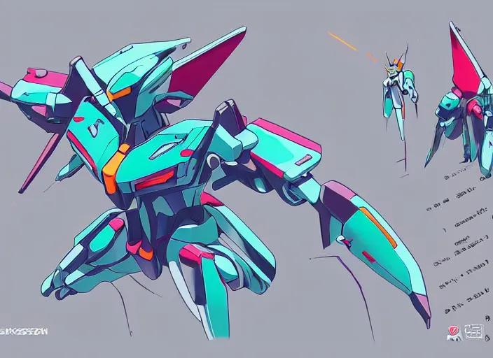 Image similar to isometric concept gundam macross evangelion, detailed hatching, diagram specifications notations, by alex pardee, 3 d cg, octane rendered, futuristic, 2 k aesthetic, 4 k, highly saturated colors