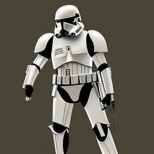 Image similar to an extremely long shot of an imperial stormtrooper in battle position ready to shoot his blaster concept art by Doug Chiang cinematic, realistic painting, high definition, very detailed, extremely high detail, photo realistic, concept art, the Mandalorian concept art style, green background