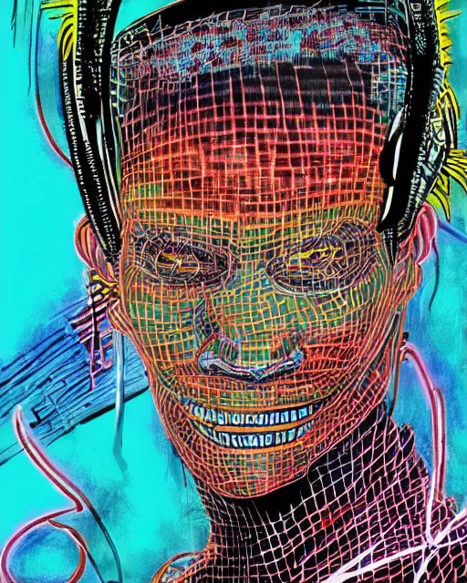 a cyberpunk portrait of a cobra by jean - michel | Stable Diffusion ...