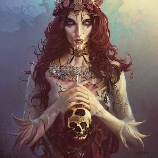 Image similar to Death tarot card design portraying Hello Grim Kitty, D&D, MtG art,fantasy, intricate, elegant, highly detailed, digital painting, artstation, concept art, smooth, sharp focus, hyperrealistic,illustration, art by artgerm and greg rutkowski and alphonse mucha