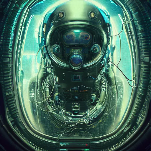 Image similar to portrait of a squid monster astronaut. full body portrait, intricate abstract. cyberpunk, intricate artwork. neon eyes, by Tooth Wu, wlop, beeple. octane render, trending on artstation, greg rutkowski very coherent symmetrical artwork. cinematic, hyper realism, high detail, octane render, 8k, minimalistic, hyperrealistic surrealism, award winning masterpiece with incredible details, a surreal vaporwave liminal space, highly detailed, trending on ArtStation