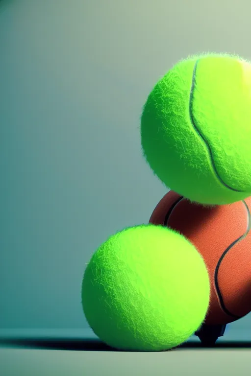 Prompt: tennis ball monsters, studio ghibli, octane render, 4 k