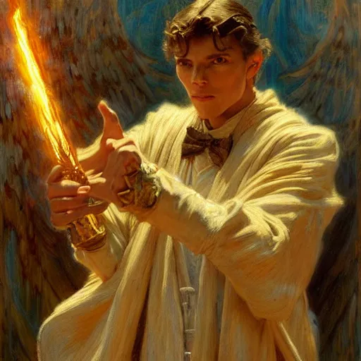 Prompt: powerful wizard. highly detailed painting by gaston bussiere and j. c. leyendecker 8 k