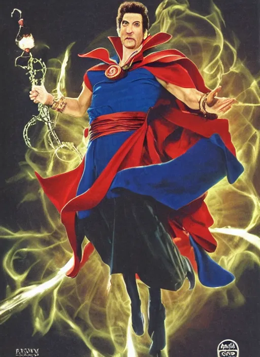 Image similar to Cosmo Kramer as Dr. Strange, Kramer's face