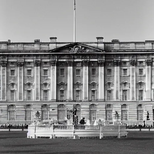 Image similar to Buckingham Palace as an American White House, Patriotic Fourth of July