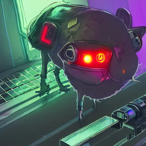 Image similar to A cyberpunk solar-powered rat