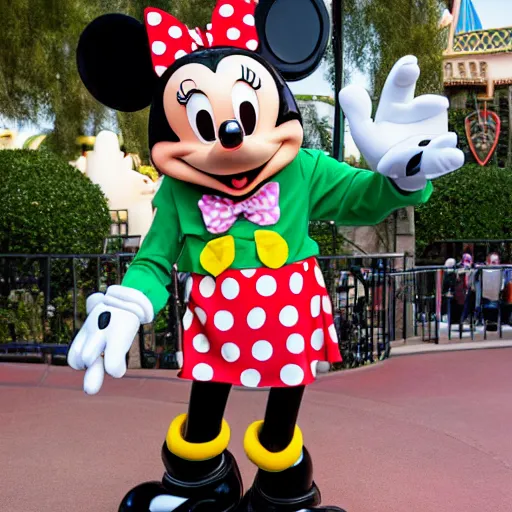 Image similar to transgender mickey mouse costumed character at disneyland, highly detailed, very high resolution, ultra realistic