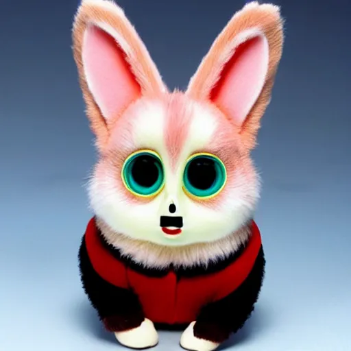 Prompt: uncanny corgi furby toy from a horrifying nightmare, junji ito, david lynch