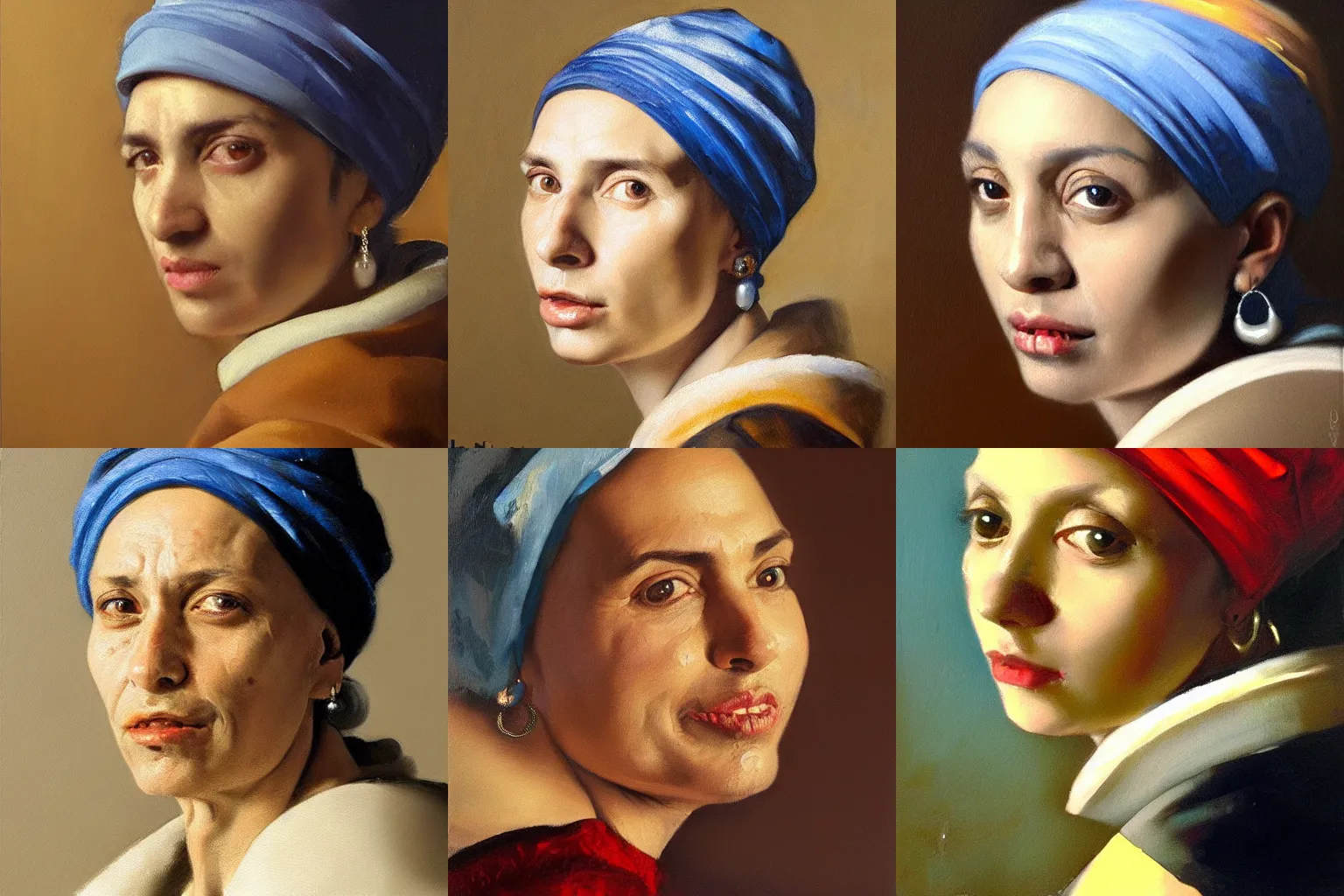 Prompt: portrait of Hagi Vuggi in close-up with a pearl earring. oil painting by Nuri Ayem James Gurney James Gene Greg Rutkowski with high detail and soft lighting