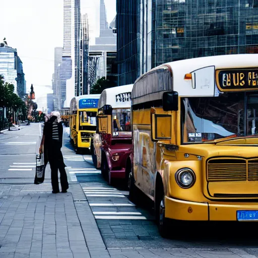 Image similar to car surrounded by busses