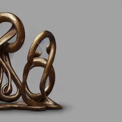 Image similar to a sculpture in bronze depicting music notes 🎵, 8 k, unreal engine, studio lighting, art installation,