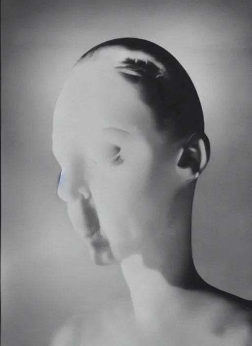 Prompt: female head in a aquarium, lights caustic, tropical fish, surreal photography by Man Ray