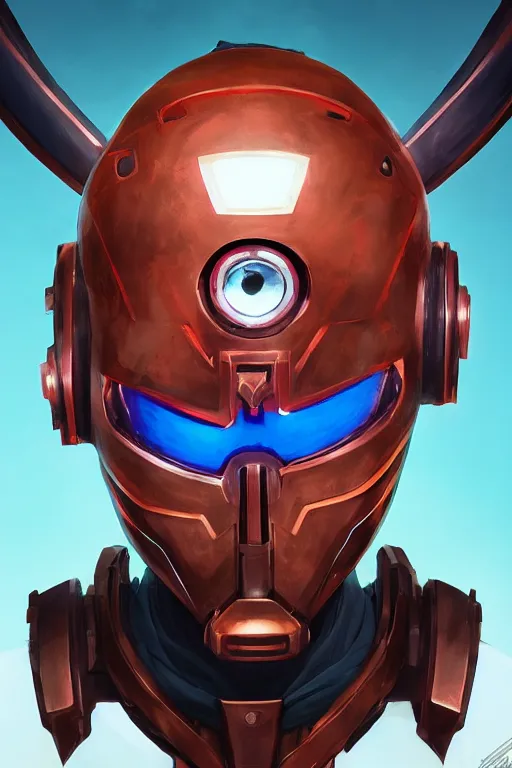 Image similar to epic mask helmet robot ninja portrait stylized as fornite style game design fanart by concept artist gervasio canda, behance hd by jesper ejsing, by rhads, makoto shinkai and lois van baarle, ilya kuvshinov, rossdraws global illumination radiating a glowing aura global illumination ray tracing hdr render in unreal engine 5