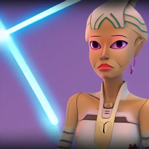 Image similar to Princess 'Kida' Kidagakash, in the Clone Wars, 3D animation, 4k,