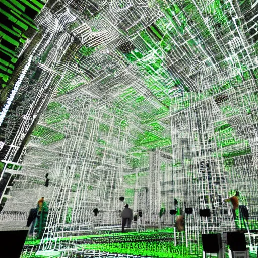 Prompt: digital rainforest made of computer circuits and electricity