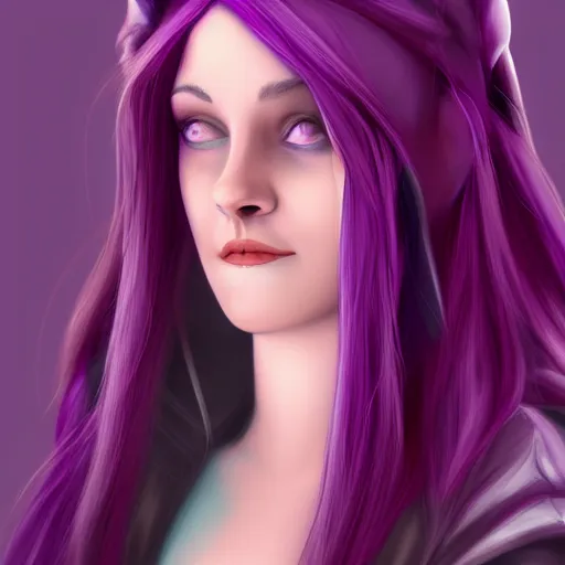 Image similar to Purple skinned Kristen Stewart as a smiling Elf wizard smooth purple skin!, + purple skin Photorealistic digital art trending on artstation, artgem, 4k HD.