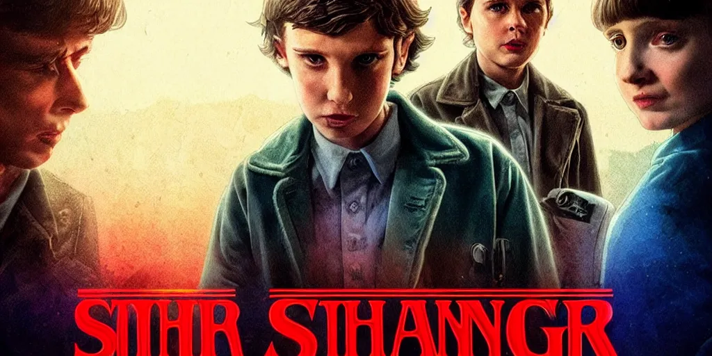 Image similar to killian murphy tomas shelby in stranger things, movie poster, featured on artstation, detailed, high resolution