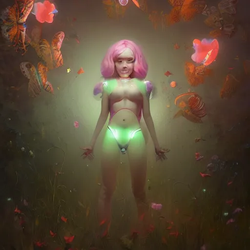 Prompt: anthropomorphic butterfly girl, huggy wuggy from poppy playtime video game, fullbody, ultra high detailed, glowing lights, oil painting, greg rutkowski, charlie bowater, beeple, unreal 5, daz, hyperrealistic, octane render, rpg portrait, dynamic lighting, fantasy art, beautiful face