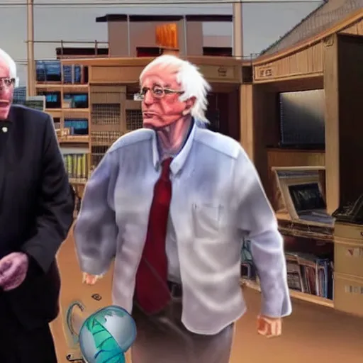 Image similar to Bernie Sanders anime, highly detailed