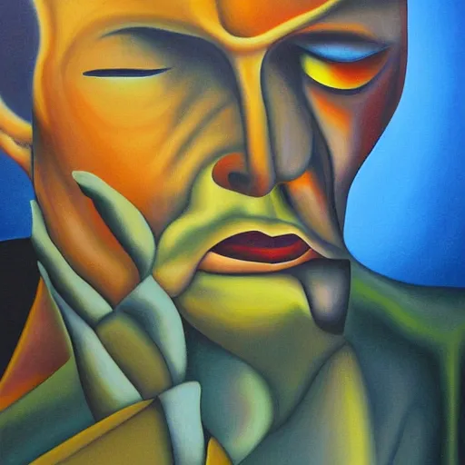 Prompt: surreal painting from the thinker