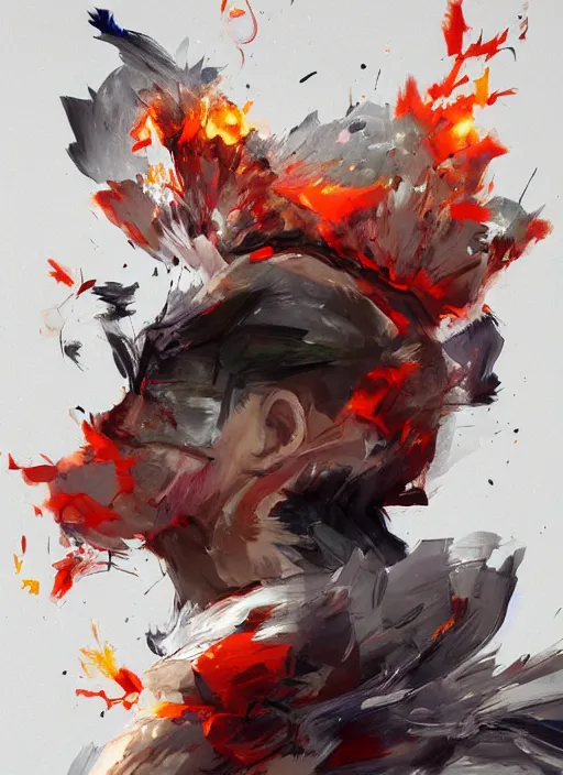 Image similar to semi reallistic gouache gesture painting, by yoshitaka amano, by ruan jia, by conrad roset, by dofus online artists, detailed anime 3 d render of an watermelon exploding in hundred of pieces, portrait, cgsociety, artstation, rococo mechanical, digital reality, sf 5 ink style, dieselpunk atmosphere, gesture drawn