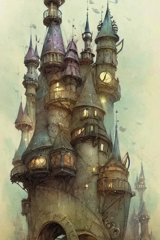 Image similar to (((((1950s fairy tale city . muted colors.))))) by Jean-Baptiste Monge !!!!!!!!!!!!!!!!!!!!!!!!!!!