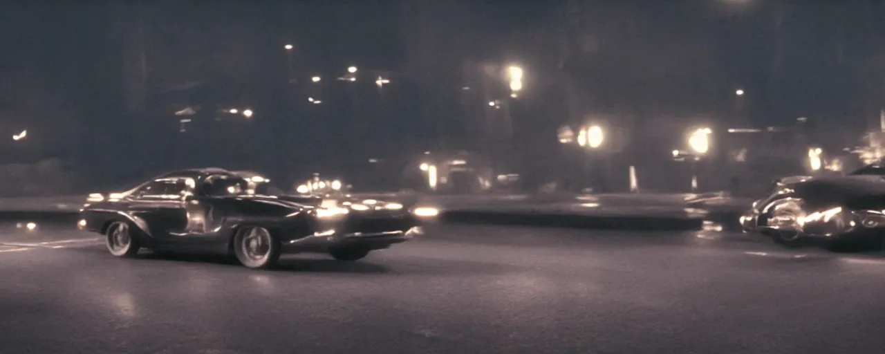 Prompt: a man driving a car in the dark, a screenshot by Edward George Handel Lucas, featured on cg society, les automatistes, reimagined by industrial light and magic, cinematic lighting, movie still