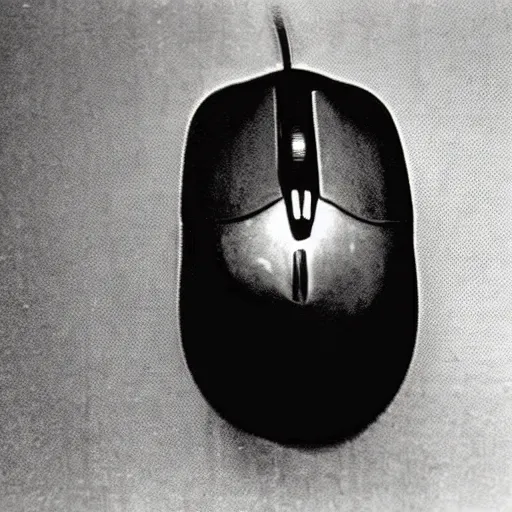 Prompt: a photo of a computer mouse, taken by the first ever camera.