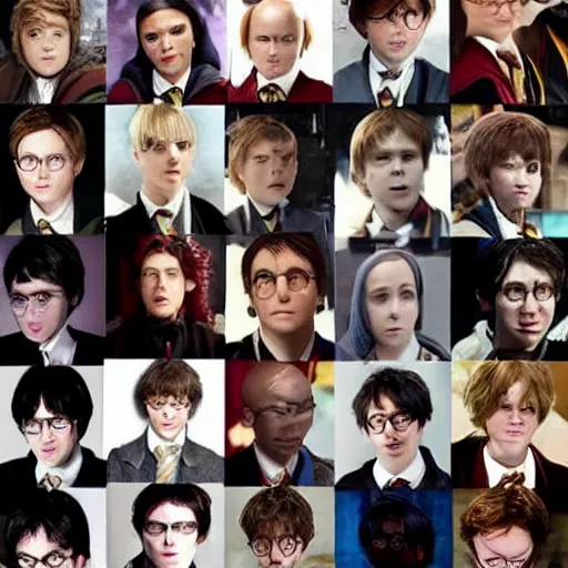 Prompt: harry potter cast played by alternative actors